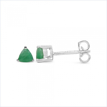 Ohrstecker Smaragd-925 Sterl.Silber-Rhodiniert-0,50 Karat