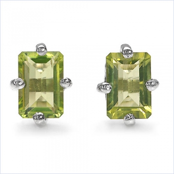 Ohrstecker Peridot 925 Sterling Silber Rhod.-1,70 Karat
