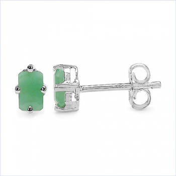 Ohrstecker Smaragd-925 Sterl.Silber-Rhodiniert-0,70 Karat