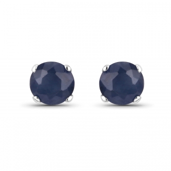 Ohrringe/Ohrstecker Blaue-Saphire 14 Karat Weißgold (585er)