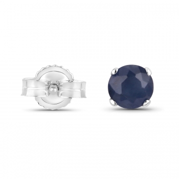 Ohrringe/Ohrstecker Blaue-Saphire 14 Karat Weißgold (585er)