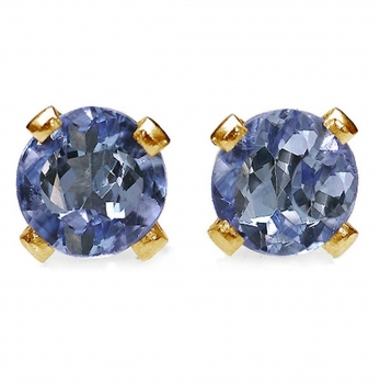 Ohrstecker/Ohrringe Tansanit 14 Karat Gelbgold (585er)-0,22 Karat