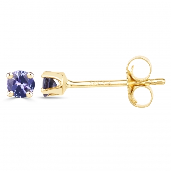 Ohrstecker/Ohrringe Tansanit 14 Karat Gelbgold (585er)-0,22 Karat