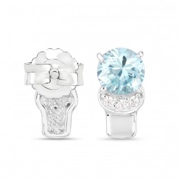 Elegante Blautopas/Weißtopas-Ohrringe/Ohrstecker-925Sterling Silber Rh.1,65 Karat