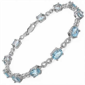 Edles Blautopas Armband 925 Silber-Rhodin.-9,75 Karat