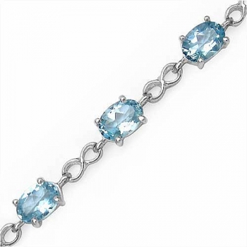 Edles Blautopas Armband 925 Silber-Rhodin.-9,75 Karat