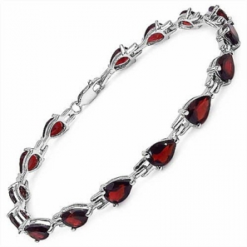 Bezauberndes Edles Granat Armband 925 Silber-Rhodiniert 12,75 Karat