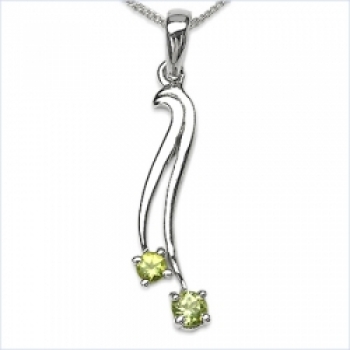 Collier/Halskette m.Peridot-Anhänger 925-Sterling-Silb.-0,25 Karat