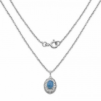 Collier/Kette mit großem Pinfire-Opal/Welo-Opal-Anhänger-4,85 Karat