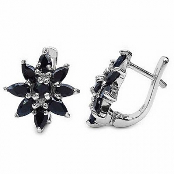 Collier/Kette mit schwarzem Saphir-Stern-Anhänger-2,62 Karat