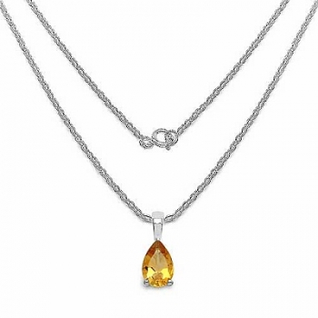 Edles Citrin-Tropfen-Schmuck-SET 4-teilig Sterling Silber Rhodiniert-2,60 Karat