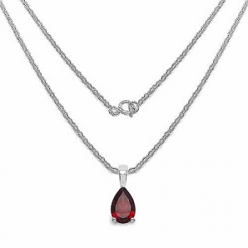Edles Granat-Tropfen-Schmuck-SET 4-teilig Sterling Silber Rhodiniert-3,00 Karat