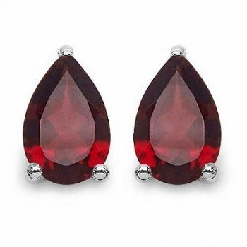Edles Granat-Tropfen-Schmuck-SET 4-teilig Sterling Silber Rhodiniert-3,00 Karat