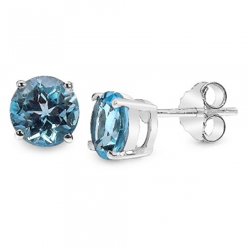 SET 4-teilig Blautopas-Ohrstecker,Collier,Anhänger-2,30 Karat