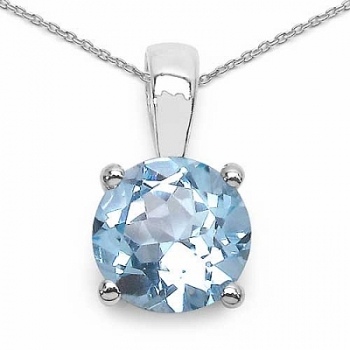 SET 4-teilig Blautopas-Ohrstecker,Collier,Anhänger-2,30 Karat