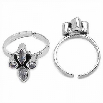 Zehenring/Fußschmuck weiße Zirkonias-1,10 Karat in Silber Rhodiniert
