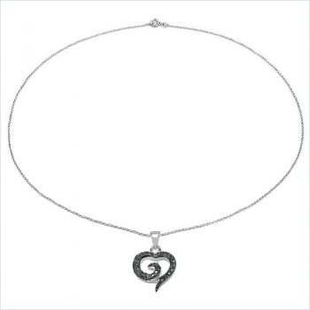 Collier/Herz-Anhänger mit 29 seltenen blauen Diamanten/Brillianten