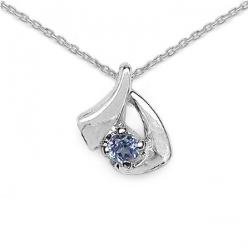 Collier/Kette Anhänger mit Tansanit-925 Sterling Silber-Rhodiniert