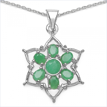 Collier/Kette mit Anhänger Stern-Granat/Turmalin 2,35 Karat-Silber Rhodiniert