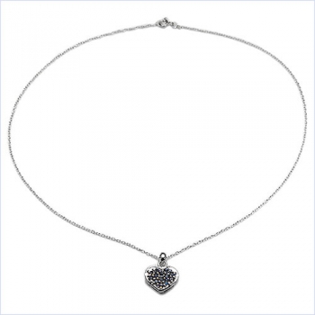 Collier/Kette Anhänger Herz m.13 Amethysten-925 Silber