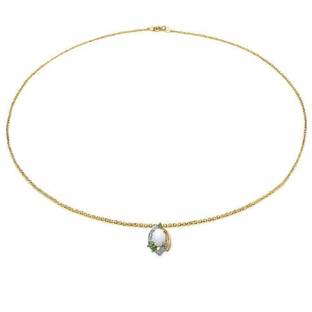 Collier/Kette mit Opal-Smaragd-Anhänger 1,14 Karat-Silber Rhodiniert