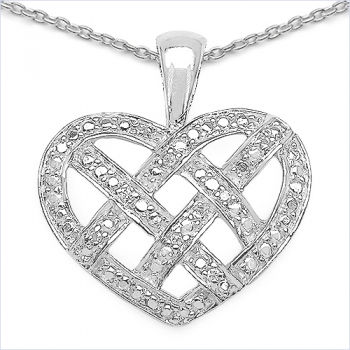 Collier/Halskette 925-Sterling Silber mit Herz Anhänger weiße Zirkonia