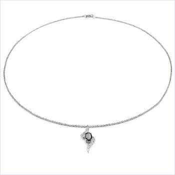 Collier/Kette m.Diamant-Granat-Anhänger-Silber-2,51Karat