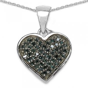 Collier/Herz-Anhänger 49 seltenen blauen Diamanten-0,25 Karat