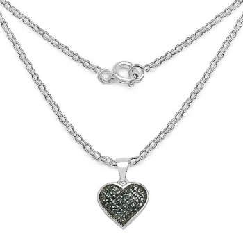 Collier/Herz-Anhänger 49 seltenen blauen Diamanten-0,25 Karat