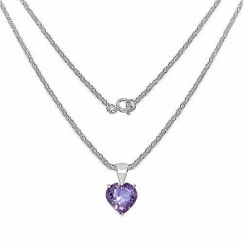 Edles Amethyst-Herzen-SET 4-teilig Silber-6,65 Karat
