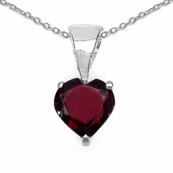 Granat-Herz-SET 4-teilig Silber-2,67 Karat