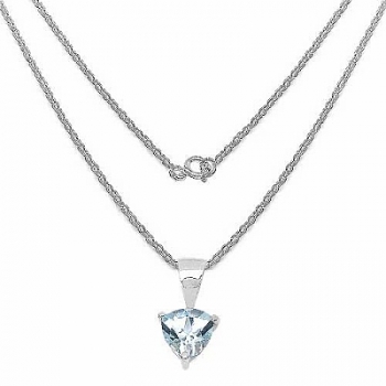Blautopas-Trillion-Collier-925 Sterling-Silber-0,80 Karat