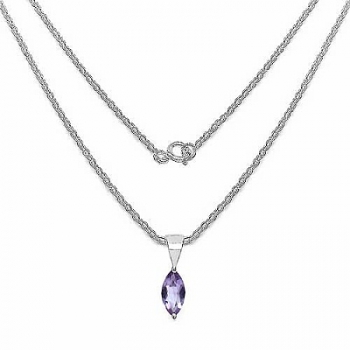Marquise-Granat-Anhänger-Sterling Silber Rhodiniert-0,92 Karat