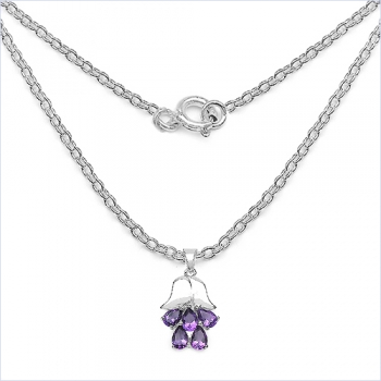 Collier/Kette mit Anhänger Amethyst-Blüte 2,00 Karat