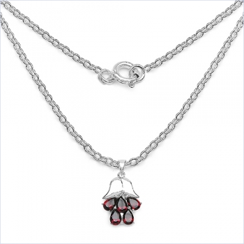 Collier/Kette mit Anhänger Granat-Blüte 2,25 Karat
