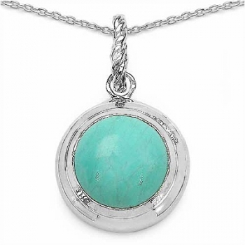 Collier/Halskette großer runder Türkis-8,05 Karat