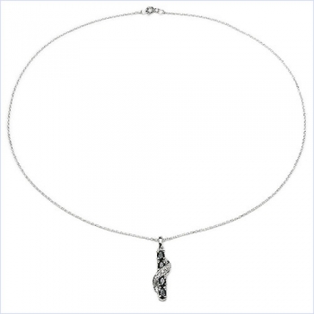Collier/Kette m.Diamant/Schwarzer Saphir-Anhänger 1,41Karat