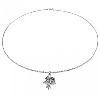 Designer Collier mit Citrin/White Topas-Anhänger-925 Silber-Rhodiniert 2,60 Karat
