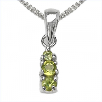 Collier/Halskette mit Peridot-Anhänger 925-Sterling-Silber