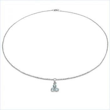 Collier/Kette mit Blautopas Blume-Anhänger 1,40 Karat