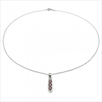 Collier/Kette Tansanit-Anhänger-925 Silber-Rhodiniert-0,51 Karat