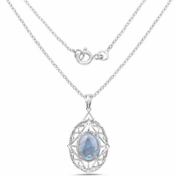 Collier/Kette mit großem Pinfire-Opal/Welo-Opal-Anhänger-4,85 Karat