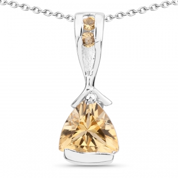 Collier/Kette mit Citrin-Anhänger 925 Silber-0,84 Karat