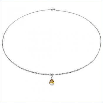 Collier/Kette mit Citrin-Anhänger 925 Silber-0,84 Karat