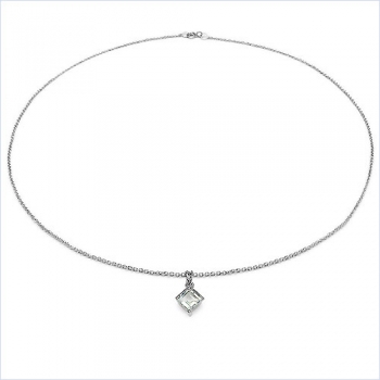 Collier/Kette mit Peridot-Anhänger 925 Silber/Rhodiniert-1,50Karat