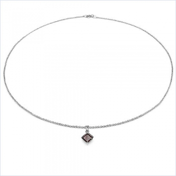 Collier/Kette mit Granat-Anhänger 925 Silber/Rhodin.-1,75Karat