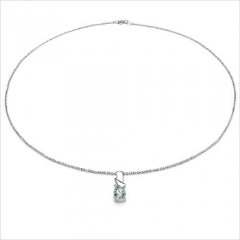 Collier/Kette Anhänger mit Smaragd-925Silber-Rhodiniert-0,52 Karat