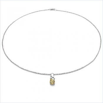 Collier/Kette Anhänger mit Citrin 925 Silber-Rhodiniert-0,52 Karat