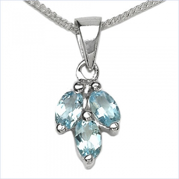 Collier/Halskette mit Blue Topas-Anhänger 1,05 Karat