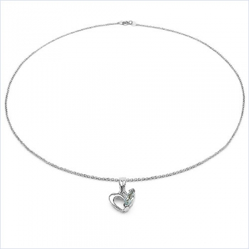 Collier/Kette Anhänger mit Blautopas-925Silber-Rhodiniert-0,30 Karat
